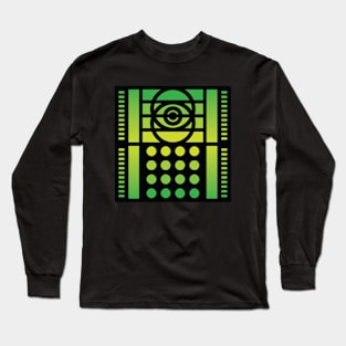 “Dimensional Eye” - V.6 Green - (Geometric Art) (Dimensions) - Doc Labs Long Sleeve T-Shirt